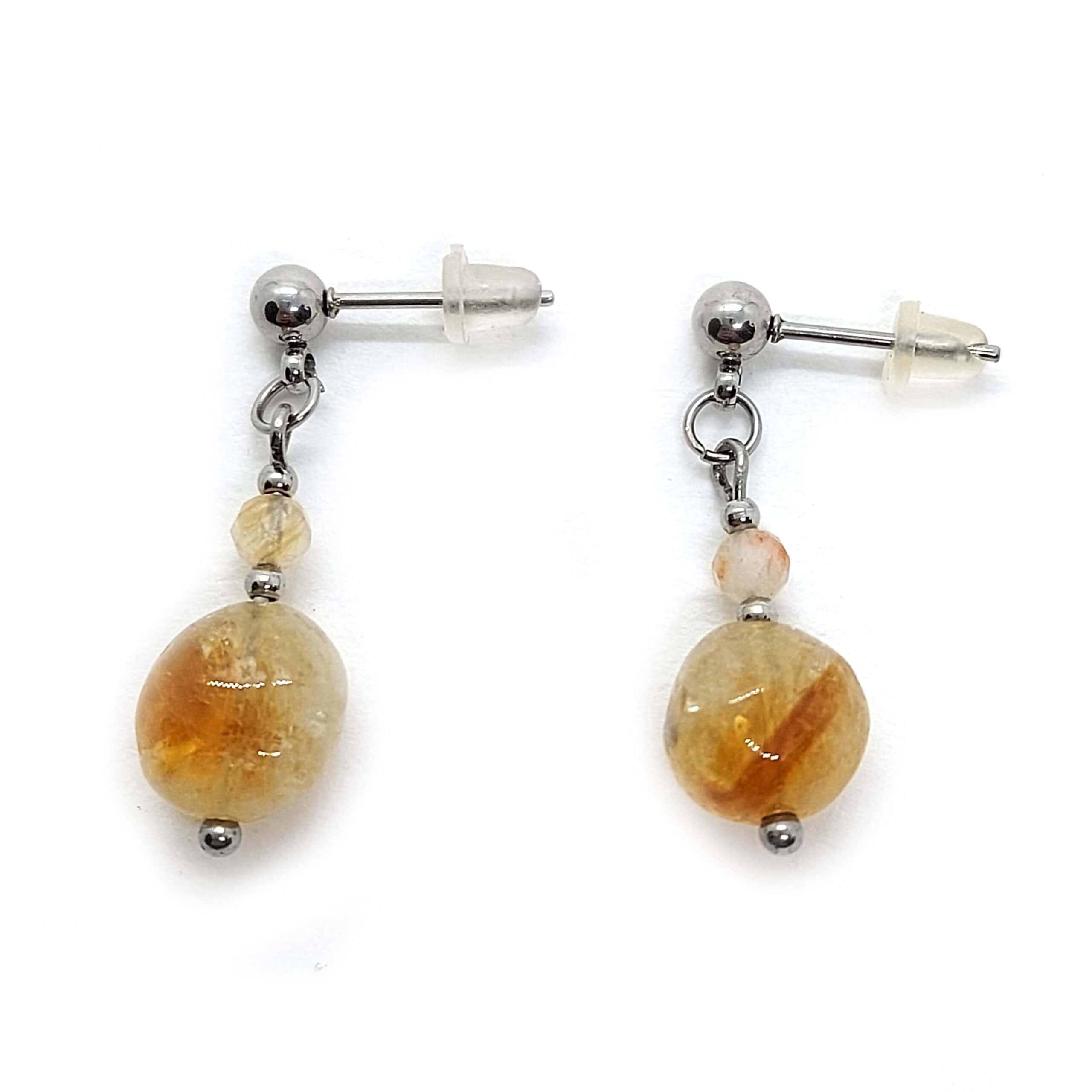 ✦ Cytryn ✦ kolczyki sztyfty srebrne 3 ✦ Cytryn ✦ kolczyki sztyfty srebrne - obrazek 3