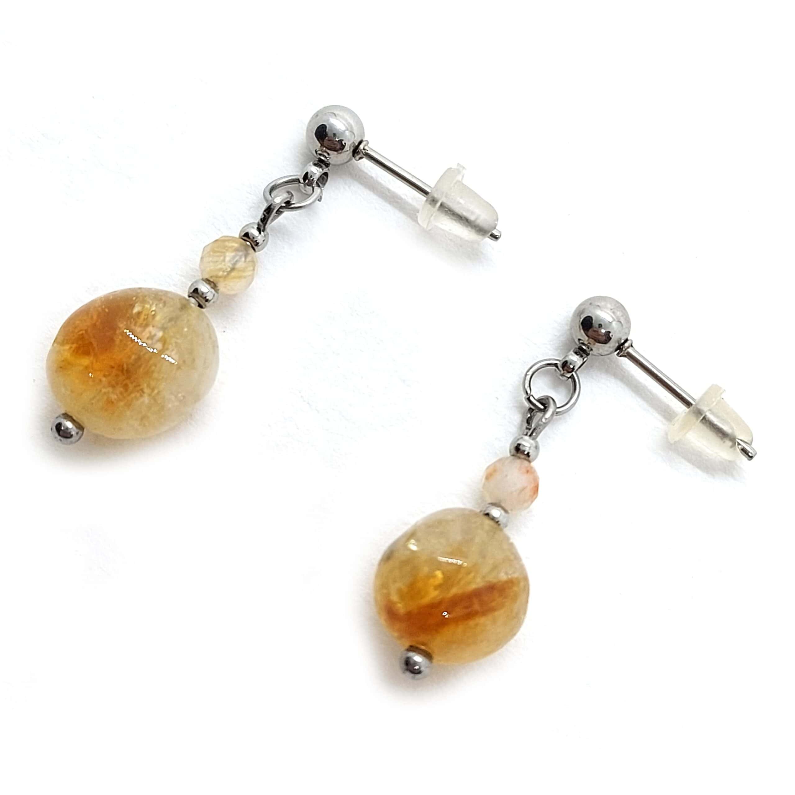 ✦ Cytryn ✦ kolczyki sztyfty srebrne 1 ✦ Cytryn ✦ kolczyki sztyfty srebrne