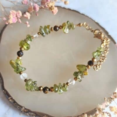 perydot tygrysie oko cytryn bransoletka nieregularna