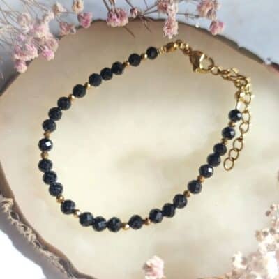 bransoletka zapinana czarny turmalin